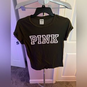 Victoria Secret Olive Green Short Sleeve Crew Neck Shirt Size Small NWOT